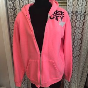 neon pink sweatshirt